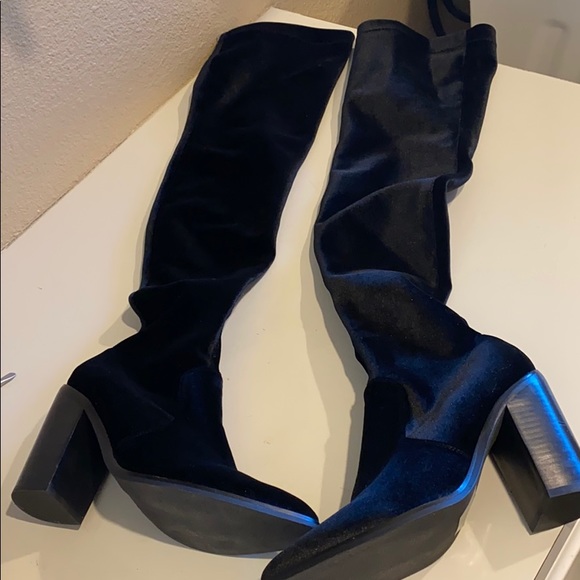 Fashion Nova Shoes - Sol Sana Velvet over the knee Boots Size 40